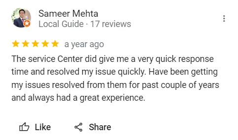 Sameer Mehta - Review for Laptop Repair