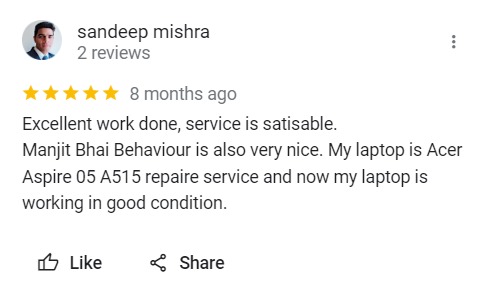 Sandeep Mishra - Review for Laptop Repair