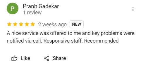 Pranit Gadekar - Review for Laptop Repair