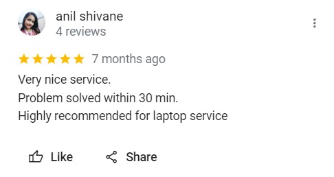 Anil Shivane - Review for Laptop Repair