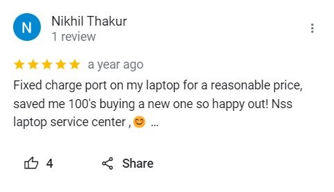 Nikhil Thakur - Review for Laptop Repair