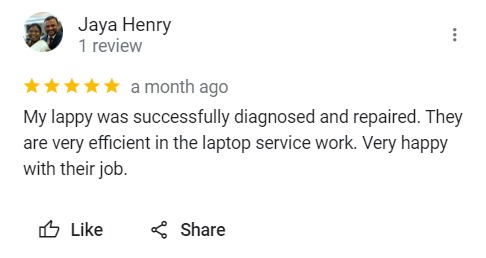 Jaya Henry - Review for Laptop Repair