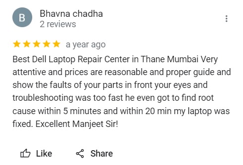Bhavna Chadha - Review for Laptop Repair