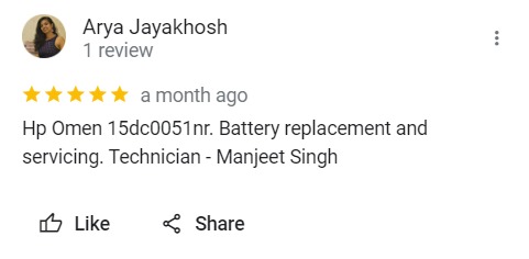 Arya Jayakhosh - Review for Laptop Repair