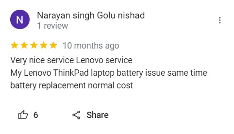 Narayan Singh Golu Nishad - Review for Laptop Repair