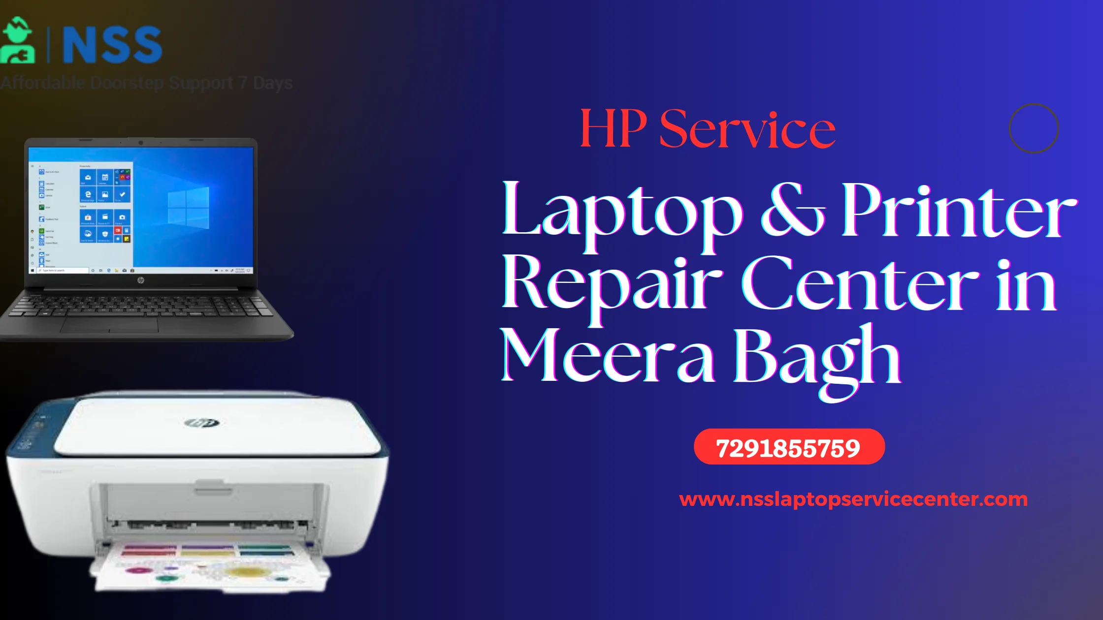 HP Service ( Laptop & Printer ) Repair Center in Meera Bagh Near Delhi