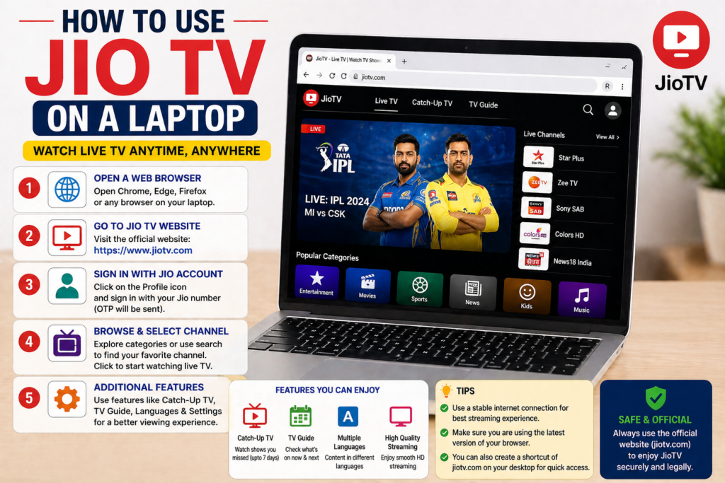 How To Use Jio TV On A Laptop